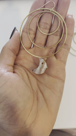 Amethyst Moon Child Brass Earrings