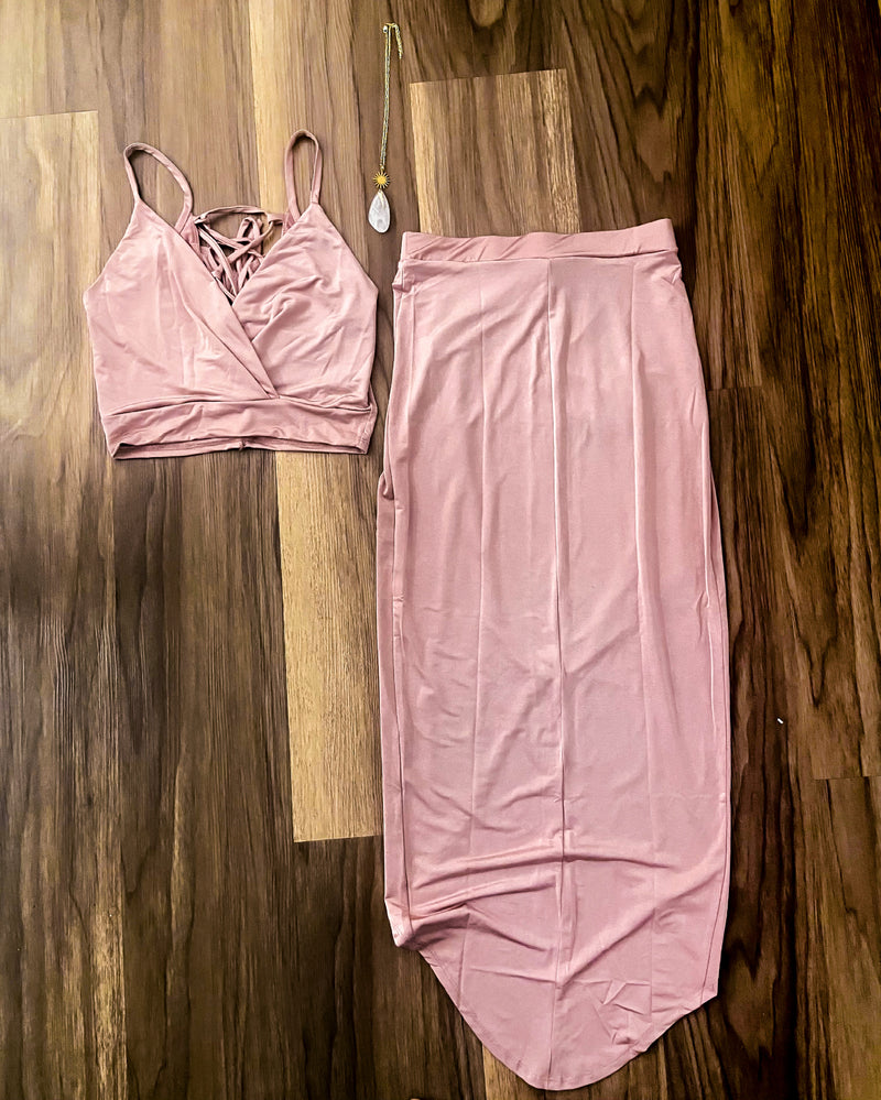 Satin Pink Skirt