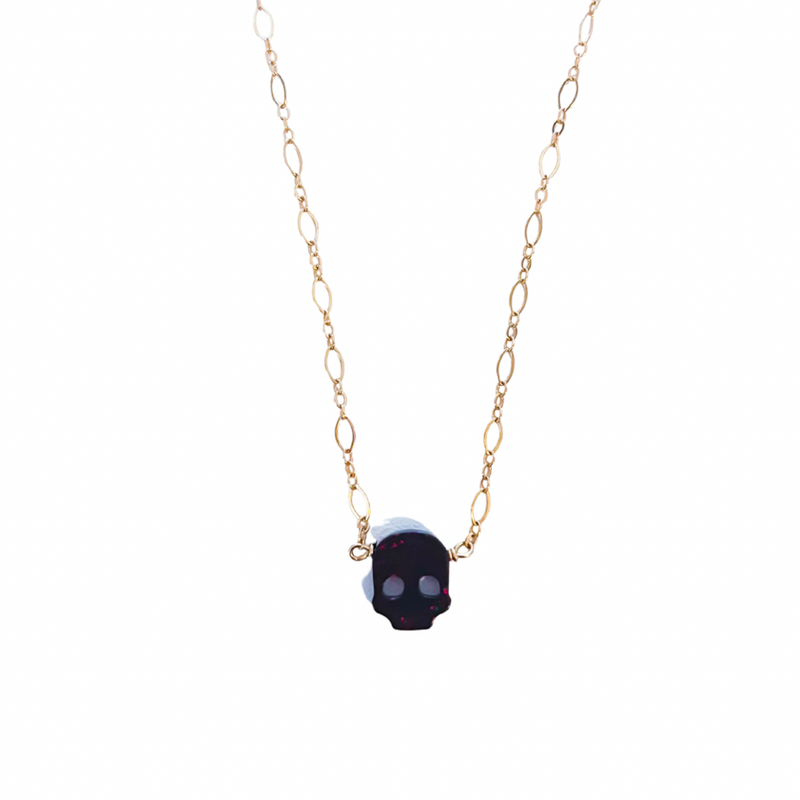 Black Holographic Skull Choker