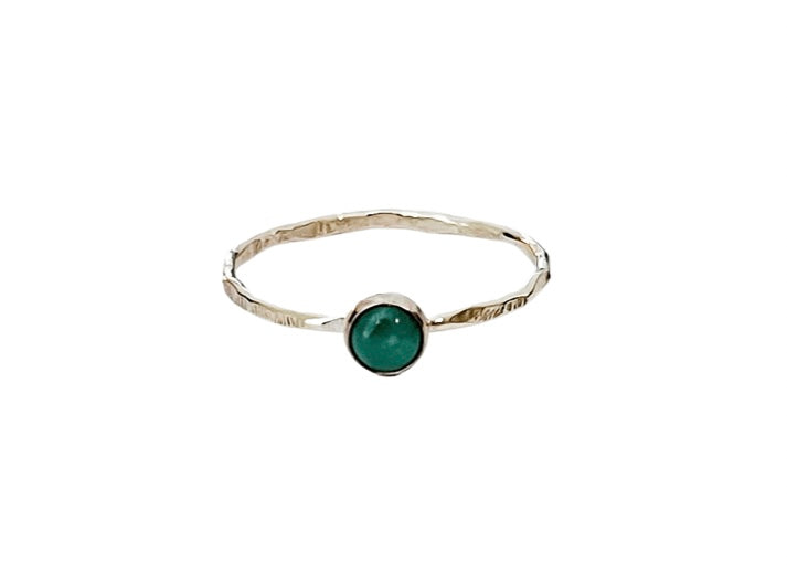 Emerald Drop Gold Filled Ring