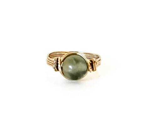 Prehnite Gold Filled Wrap Ring