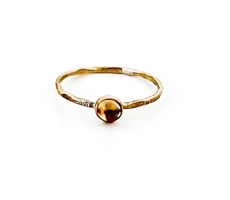 Citrine Drop Gold Filled Ring