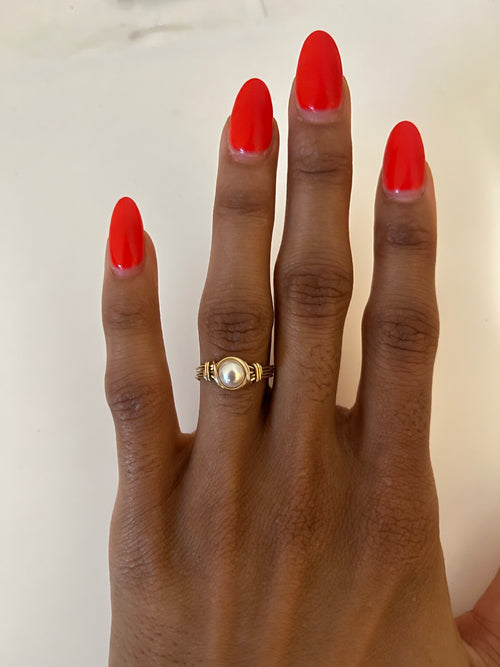 Swarovski Pearl Gold Filled Wrap Ring