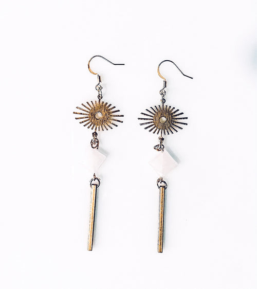 Rose Quartz Psychic Priestess Earrings