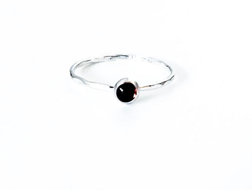 Ruby Drop Sterling Silver Ring