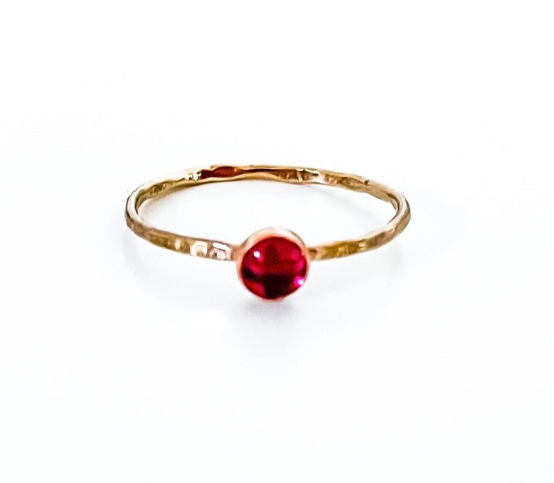 Ruby Drop Gold Filled Ring