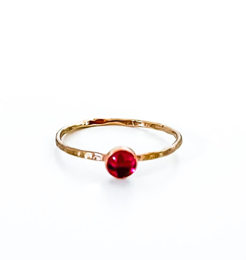 Ruby Drop Gold Filled Ring
